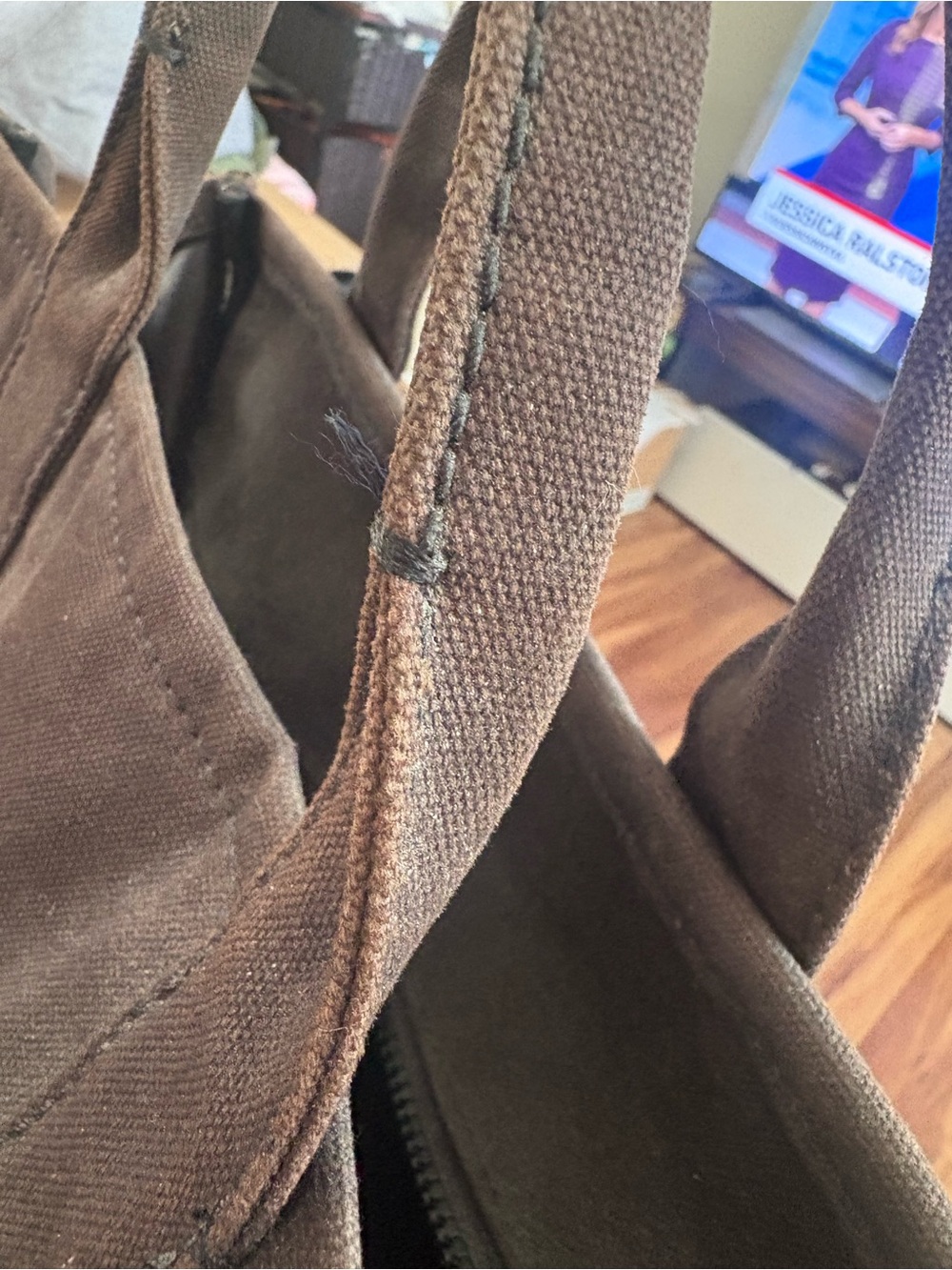Marc Jacobs Black Canvas Tote Bag with White Logo. 13"W x 10"H x 7"D. (Interior - Picture 10 of 12